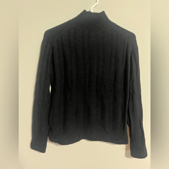 J. Crew ribbed mock neck sweater in supersoft yarn black women’s size XS. - Picture 5 of 10